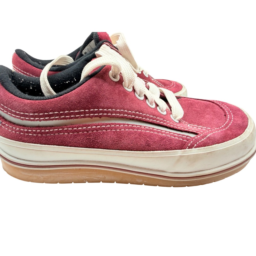 Candie's Sneakers Womens 6 Burgundy Suede Platform Chunky Skater Y2K